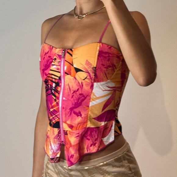 Pink and Orange Top L - Picture 3 of 6